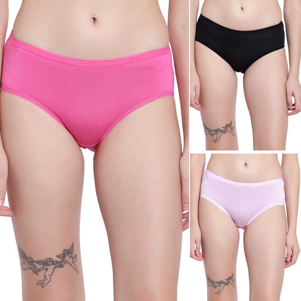 Velvi Figure Mid Waist Bikini Panty Multicolor - Pack of 3