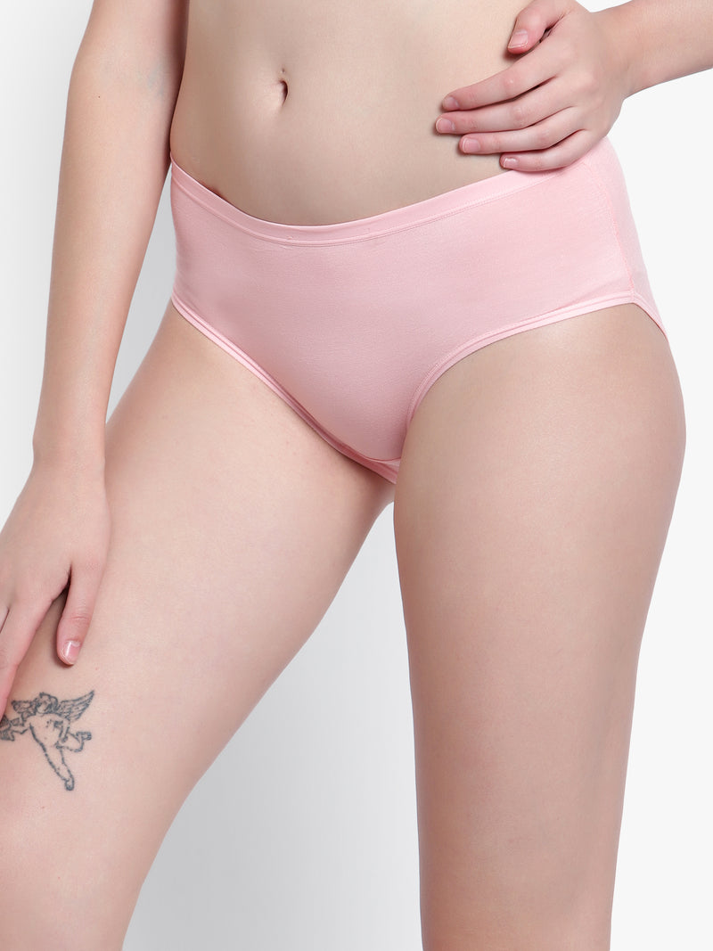 Velvi Figure Mid Waist Bikini Panty (Light Pink)