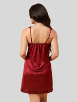 Velvi Figure Broad Strap Babydoll- Maroon