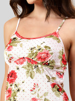 Velvi Figure Satin Printed Babydoll- Floral Print