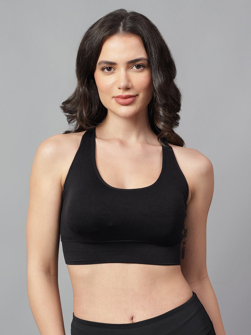 Velvi Figure Stylish Sports Bra - Black