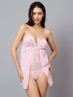 Velvi Figure Pink Sleepwear & Pink Babydoll Nighty Pack of 2