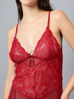 Velvi Figure Sexy Long Red Babydoll Nighty