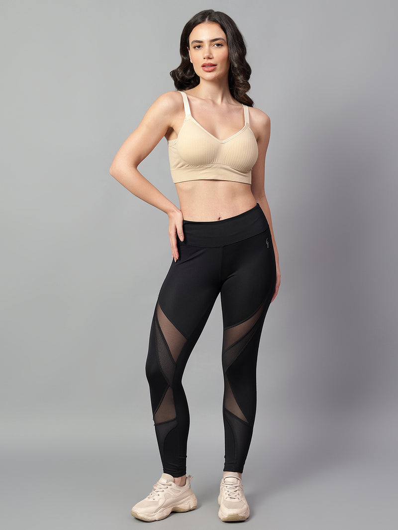 Velvi Figure Stylish Sports Bra - Beige