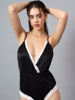 Velvi Figure Satin Sexy Black Babydoll Nighty