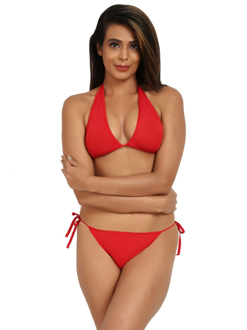 Velvi Figure Sexy Red Bikini Set