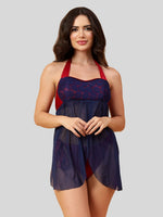 Velvi Figure Sexy Bridal Babydoll Nighty- Blue