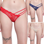 Velvi Figure Low Waist Bikini Cage Panty Multicolor - Pack of 3