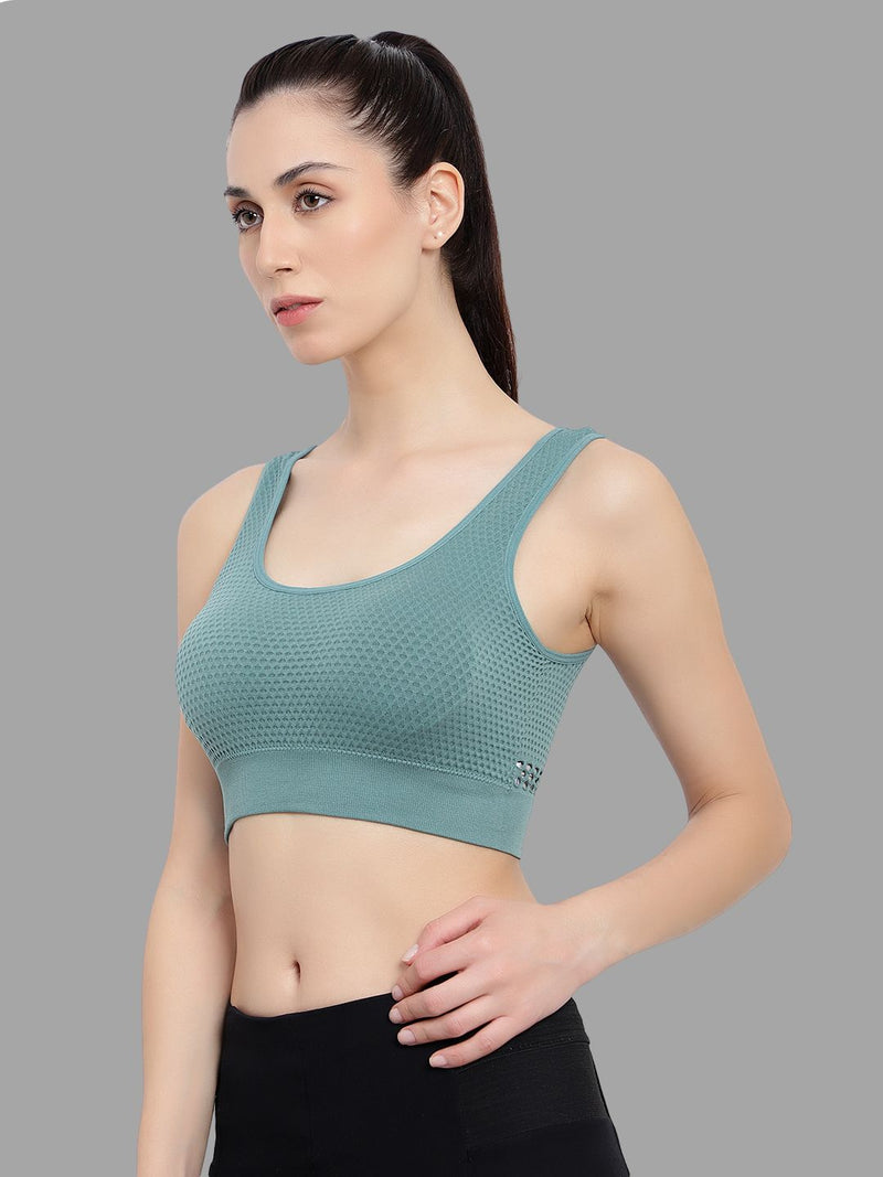 Velvi Figure Green Sports Bra