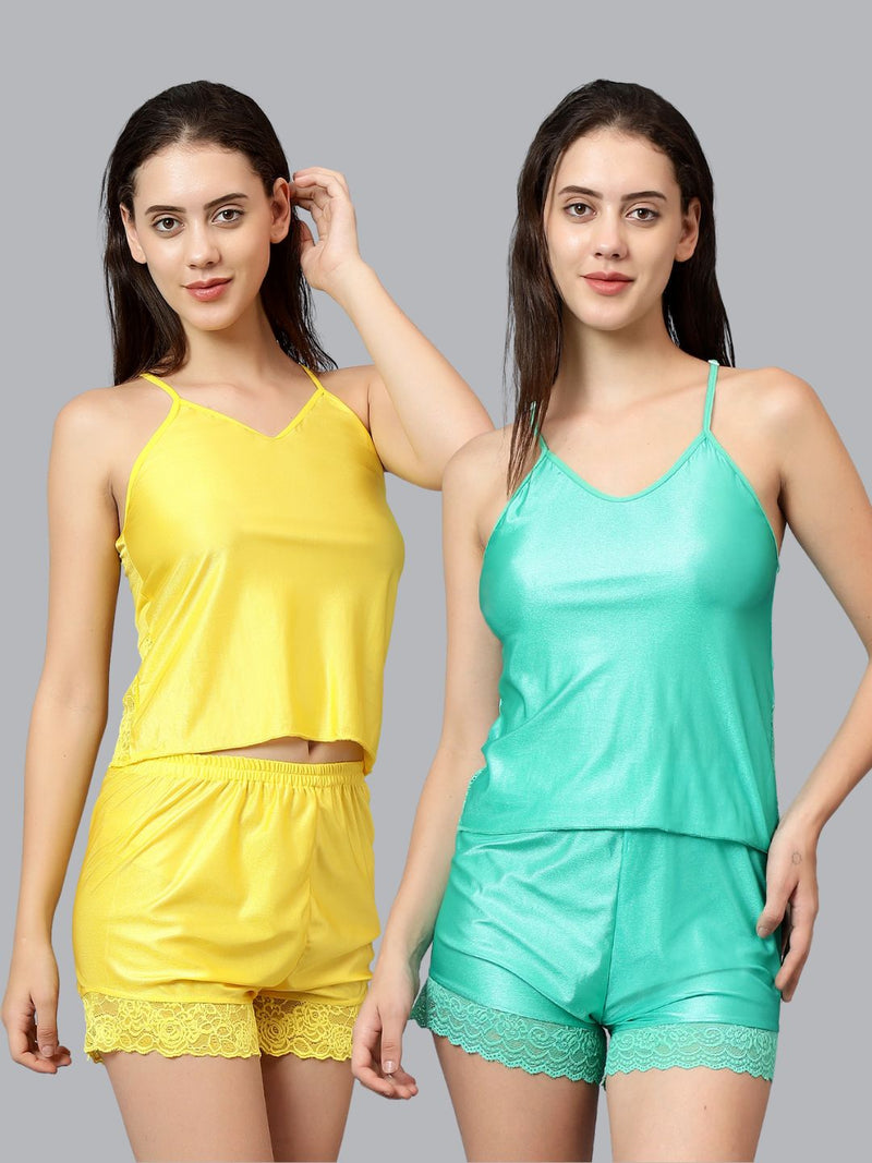 Velvi Figure Nuclear Sleepwear Set Pack of 2 (Yellow & Green)