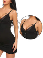 Velvi Figure Combo Sexy Lace Black Babydoll Lingerie & Pack of 3 Cotton Panty