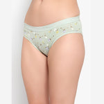 Velvi Figure Multicolor Floral Printed Cotton Panty- (Pink, Green Grey)- Pack of 3
