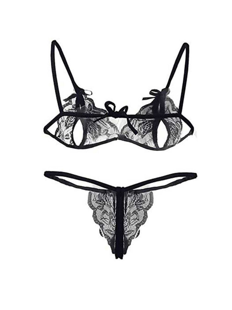 Velvi Figure Net Sexy Black Lingerie Set