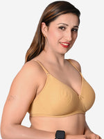 Velvi Figure Women's Cotton Lightly Padded Bra - White