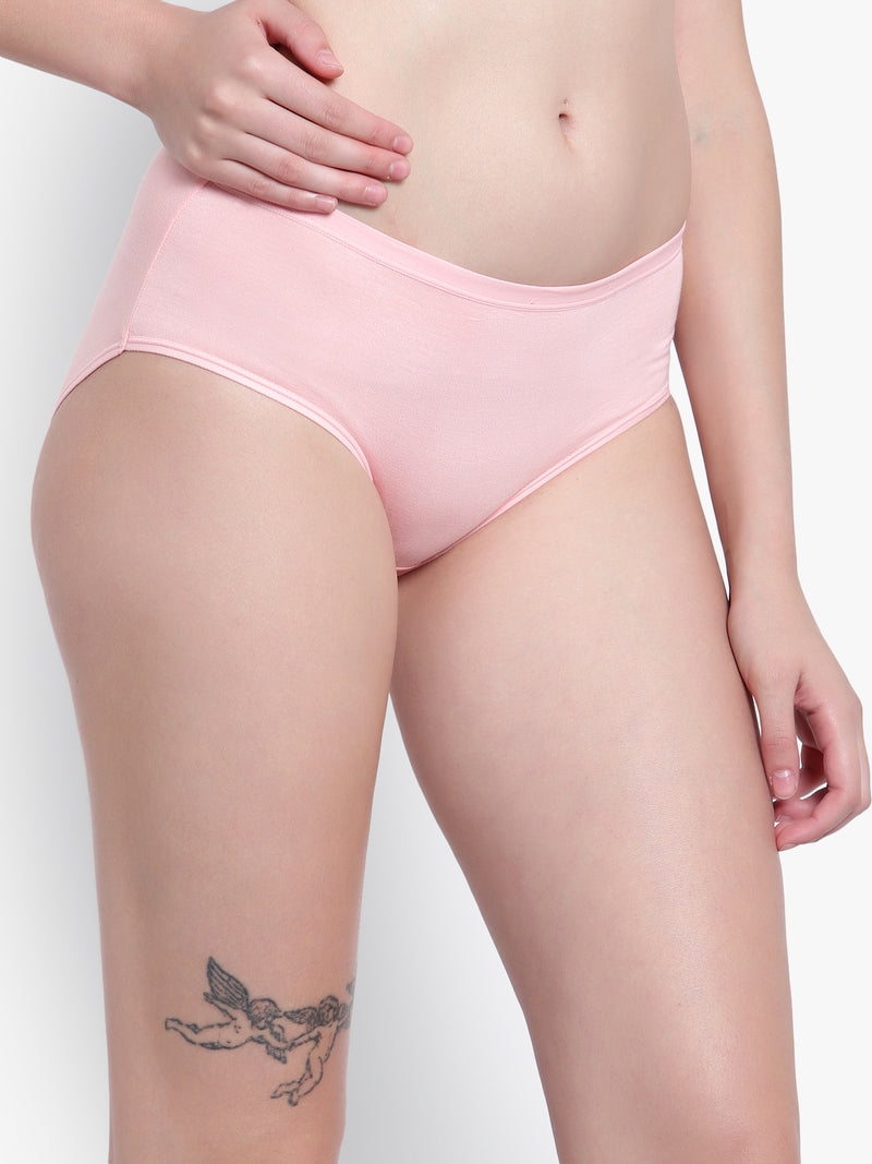 Velvi Figure Mid Waist Bikini Panty (Light Pink)
