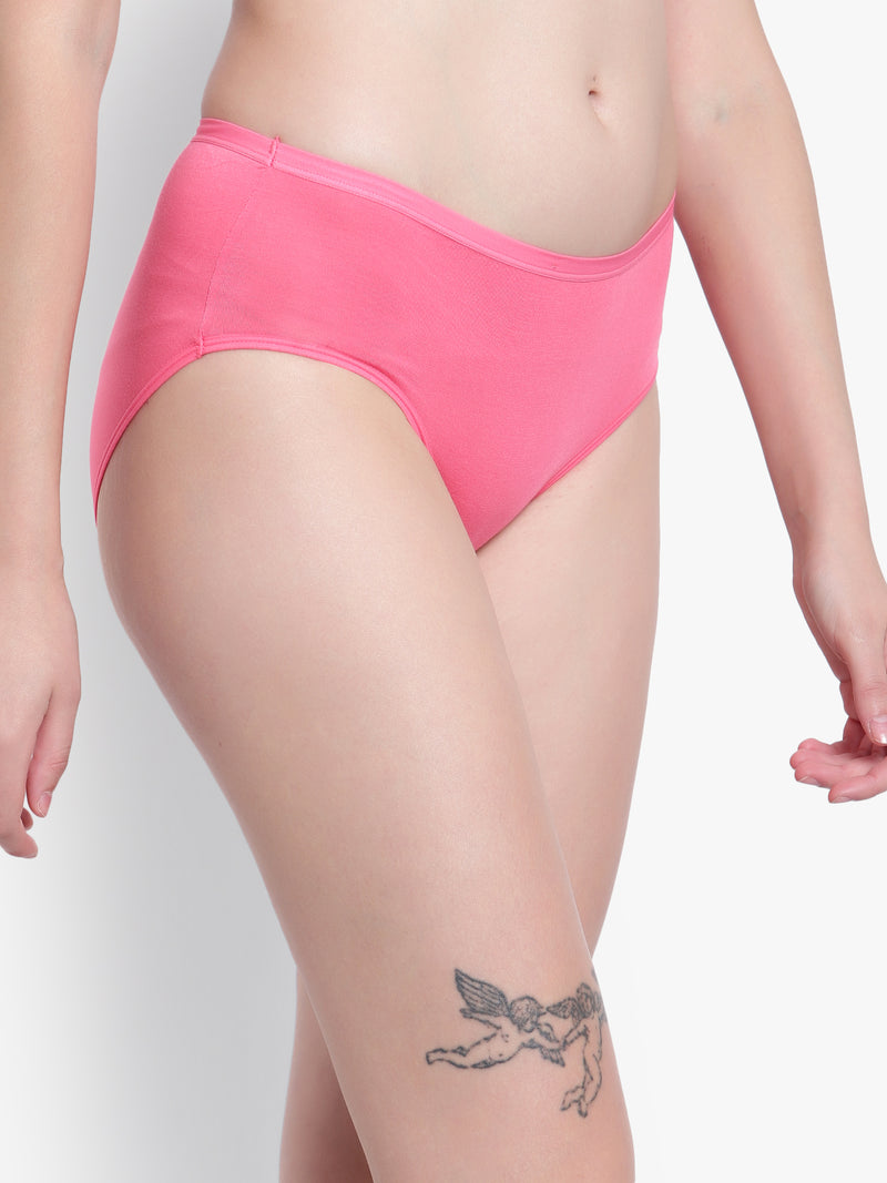 Velvi Figure Mid Waist Bikini Panty (Pink)