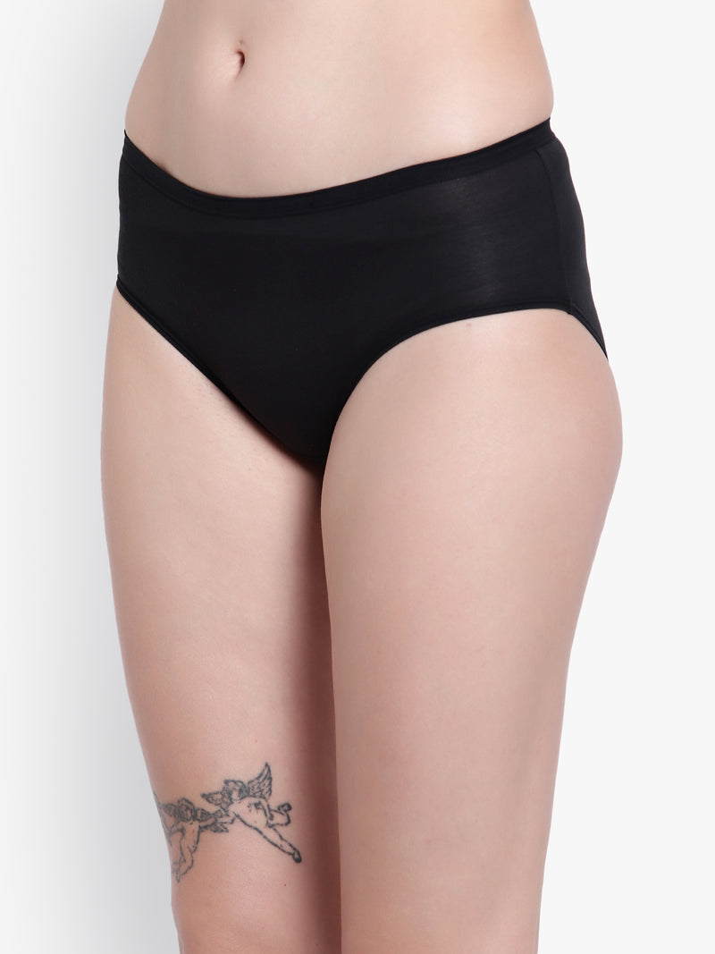 Velvi Figure Mid Waist Bikini Panty (Black)
