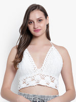 Velvi Figure White Crochet Bra