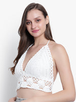 Velvi Figure White Crochet Bra