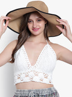 Velvi Figure White Crochet Bra