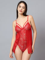 Velvi Figure Red Sleepwear & Red Babydoll Nighty Pack of 2