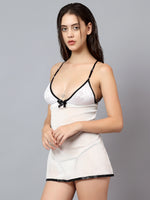 Velvi Figure Sexy Black & White Babydoll Nighty Pack of 2