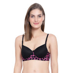 Velvi Figure Purple Leopard Printed Padded Bra