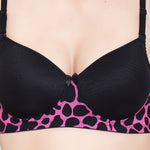 Velvi Figure Purple Leopard Printed Padded Bra